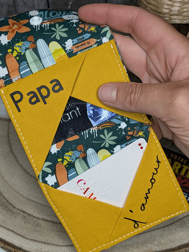 Porte-Cartes en Tissu - Papa d'amour