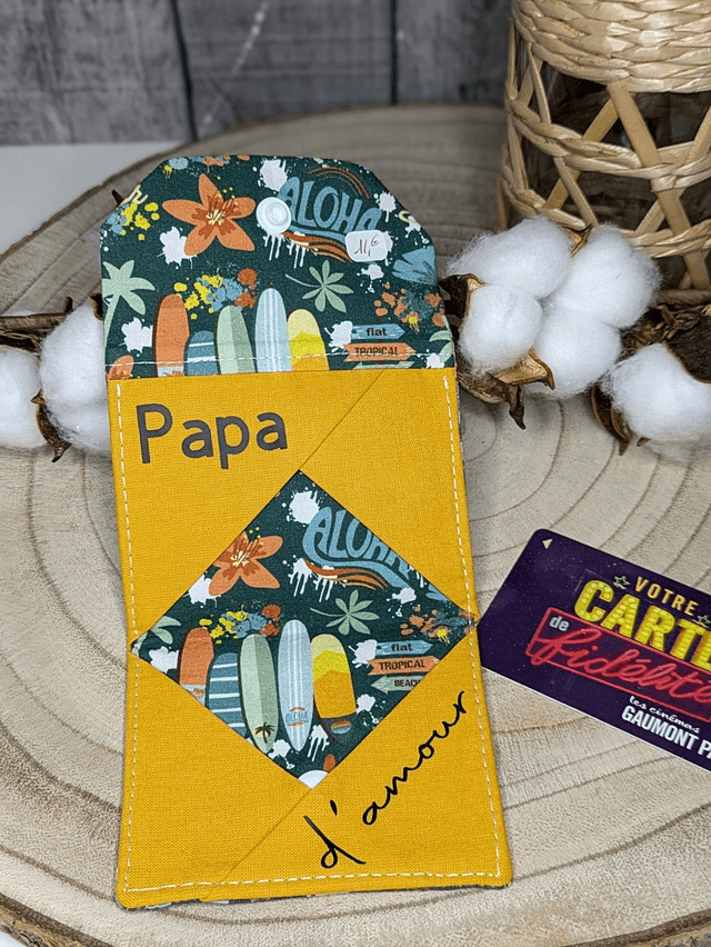 Porte-Cartes en Tissu - Papa d'amour
