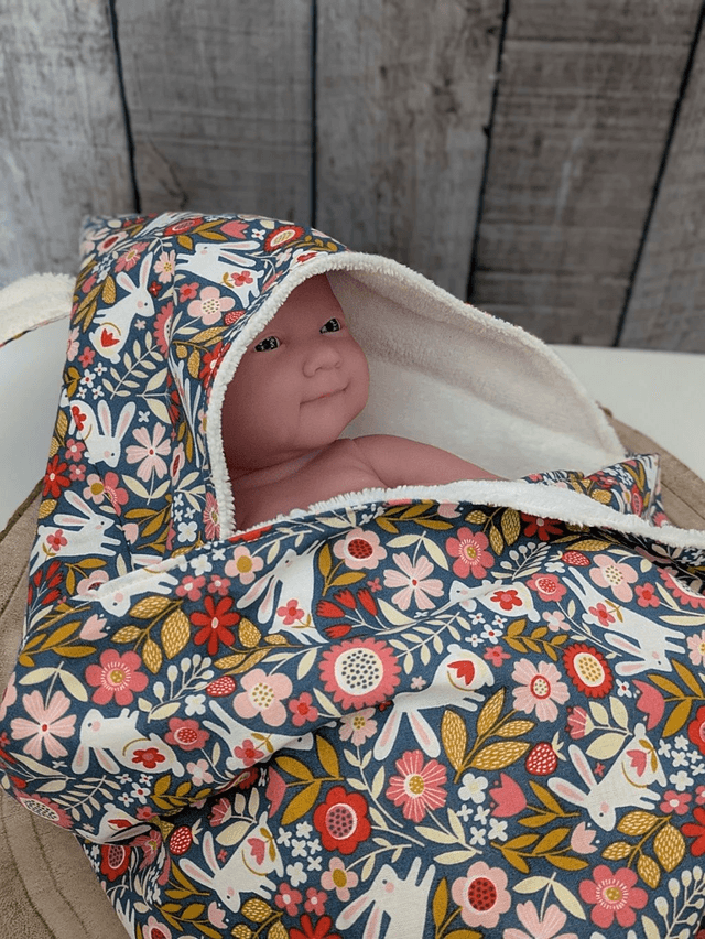 Cape de bain bébé doublée