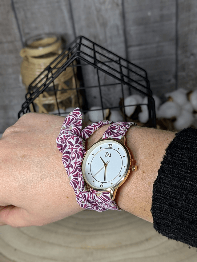 Montre à nouer (blanc / doré)