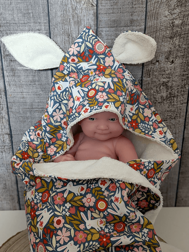 Cape de bain bébé doublée